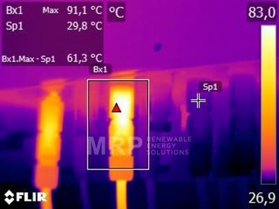 termografia surriscaldamento connettore inverter